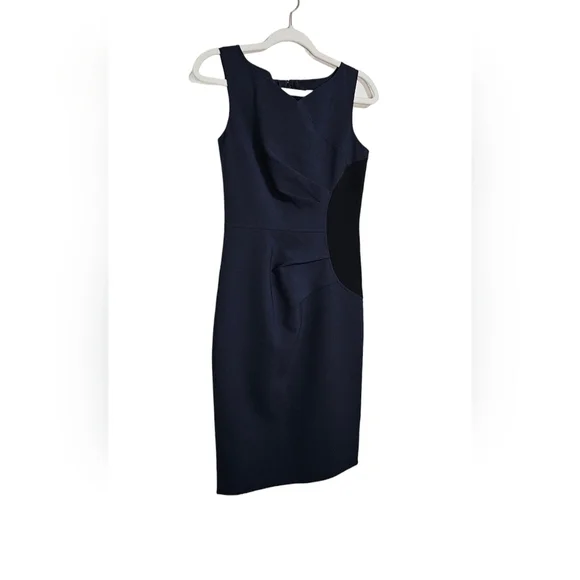 Carolina Herrera Navy Blue Sleeveless Silhouette career work Dress Size 2 Italy - Picture 12 of 12